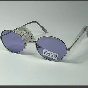 Joe’s Jeans UV Round Sunglasses Silver W/ Purple